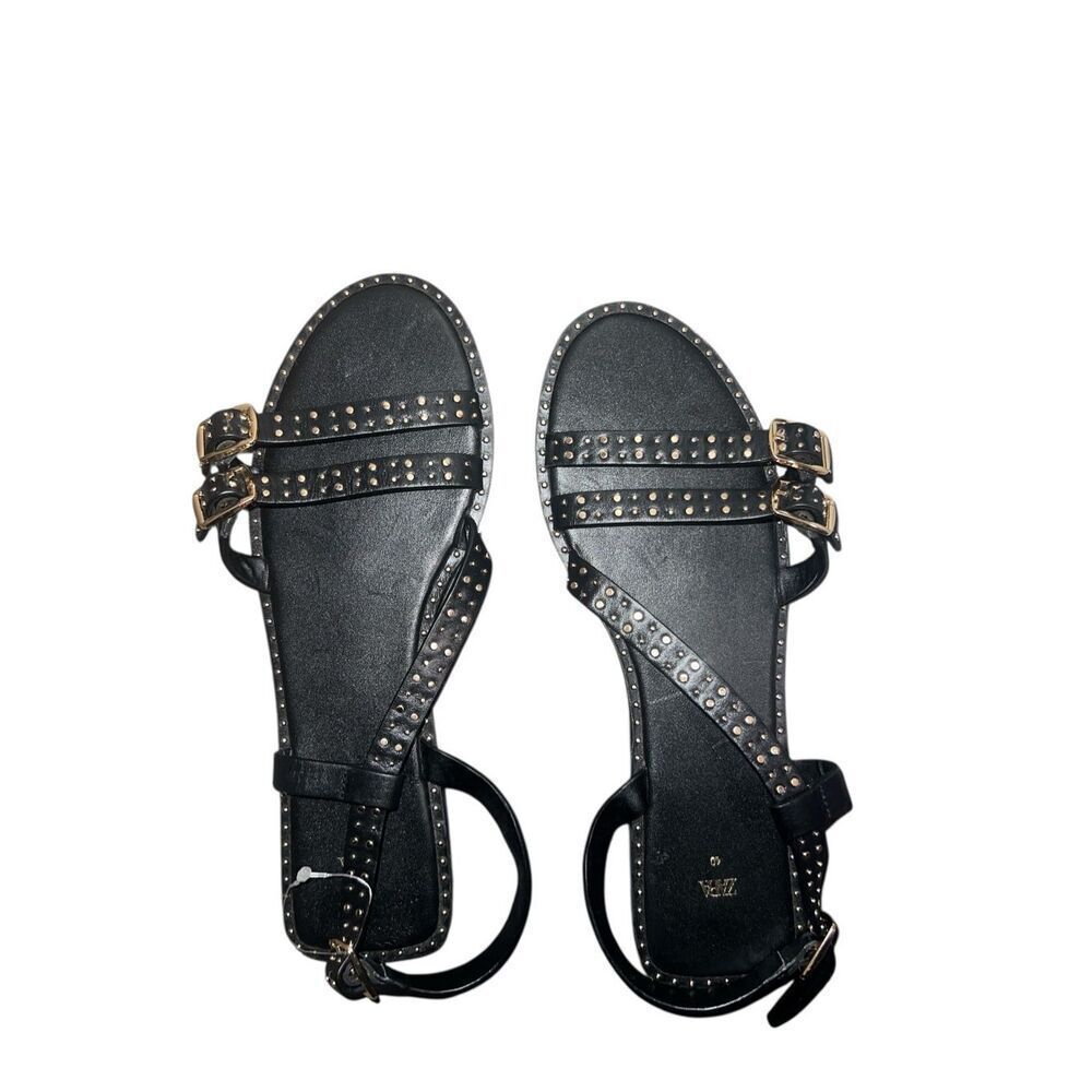 ✨ZARA RIVET STRAP BUCKLE CASUAL SZ 40 SANDALS✨ - Picture 5 of 7